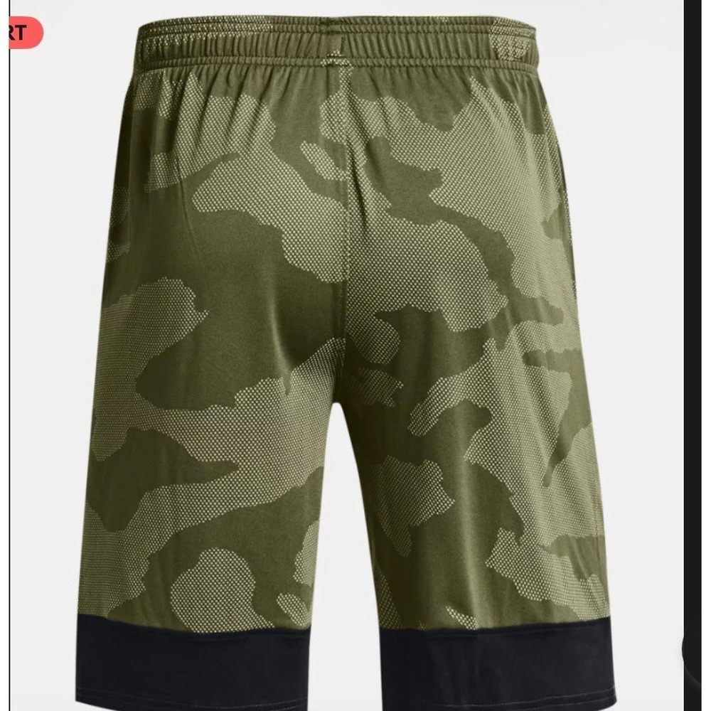 Under Armour Shorts Mens Stretch Jacquard Marine Green 10 Inch Medium camouflage